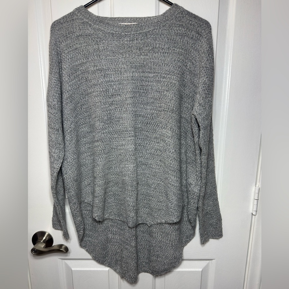 Gray Women's Knit Crew Neck Sweater